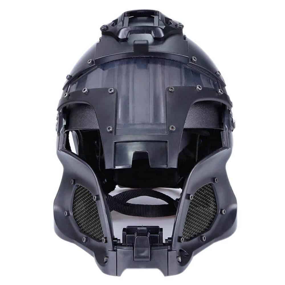 Helmet Tactical Military Airsoft Paintball PC Lens Tactical Helmet Full-Covered Helmet Accessories CS War-Game Shooting（Green 